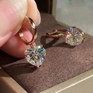 💕18K Rose Gold Moissanite White Diamond Earrings